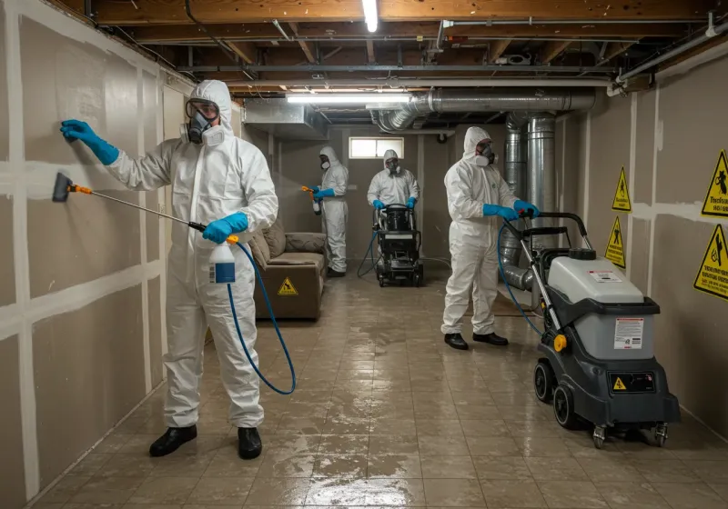 Basement Moisture Removal and Structural Drying process in Goodman, MO